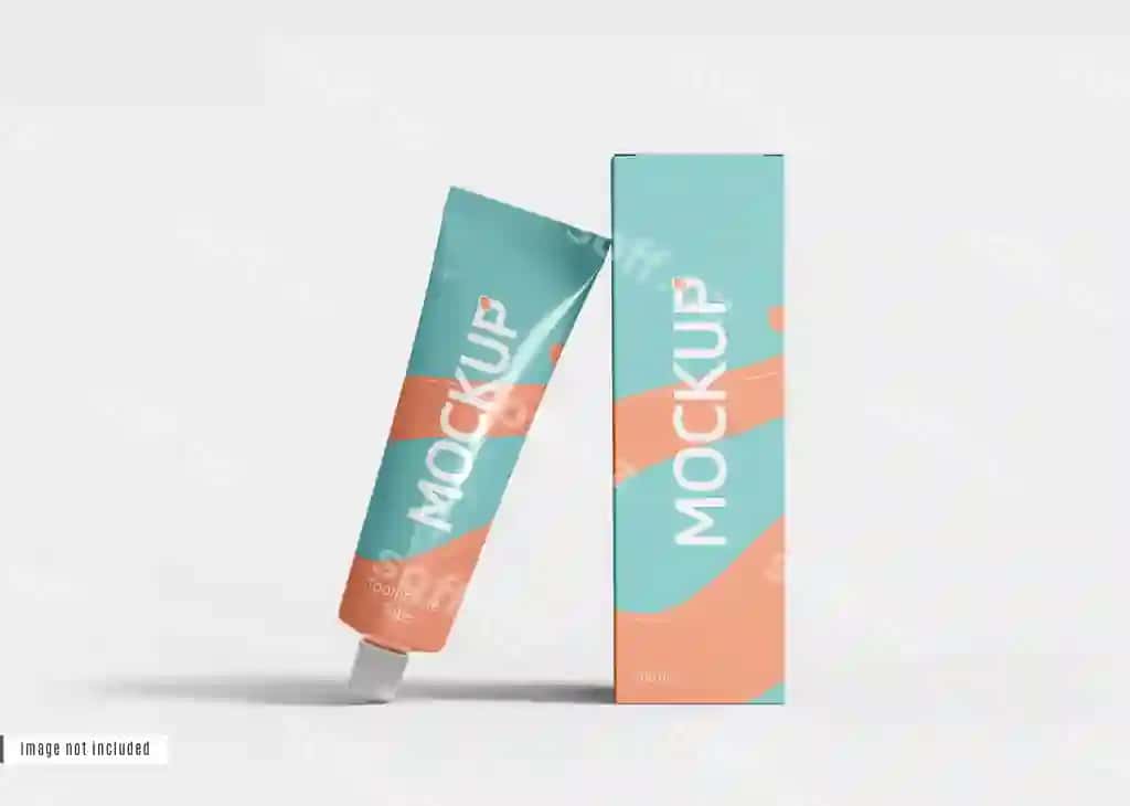 Tish chug'rasi tubka quti bilan namuna | Toothpaste tube with box mockup