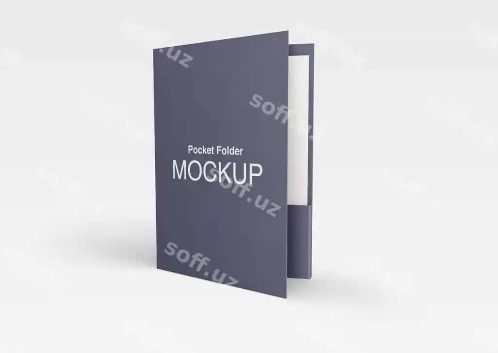 Yaqin ko'rinishdagi jofel modeli ajraltirilgan | Close up pocket folder mockup isolated 2