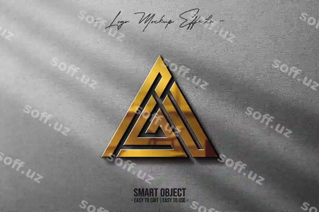 Oltin logotipli mockup | Mockup with gold logo