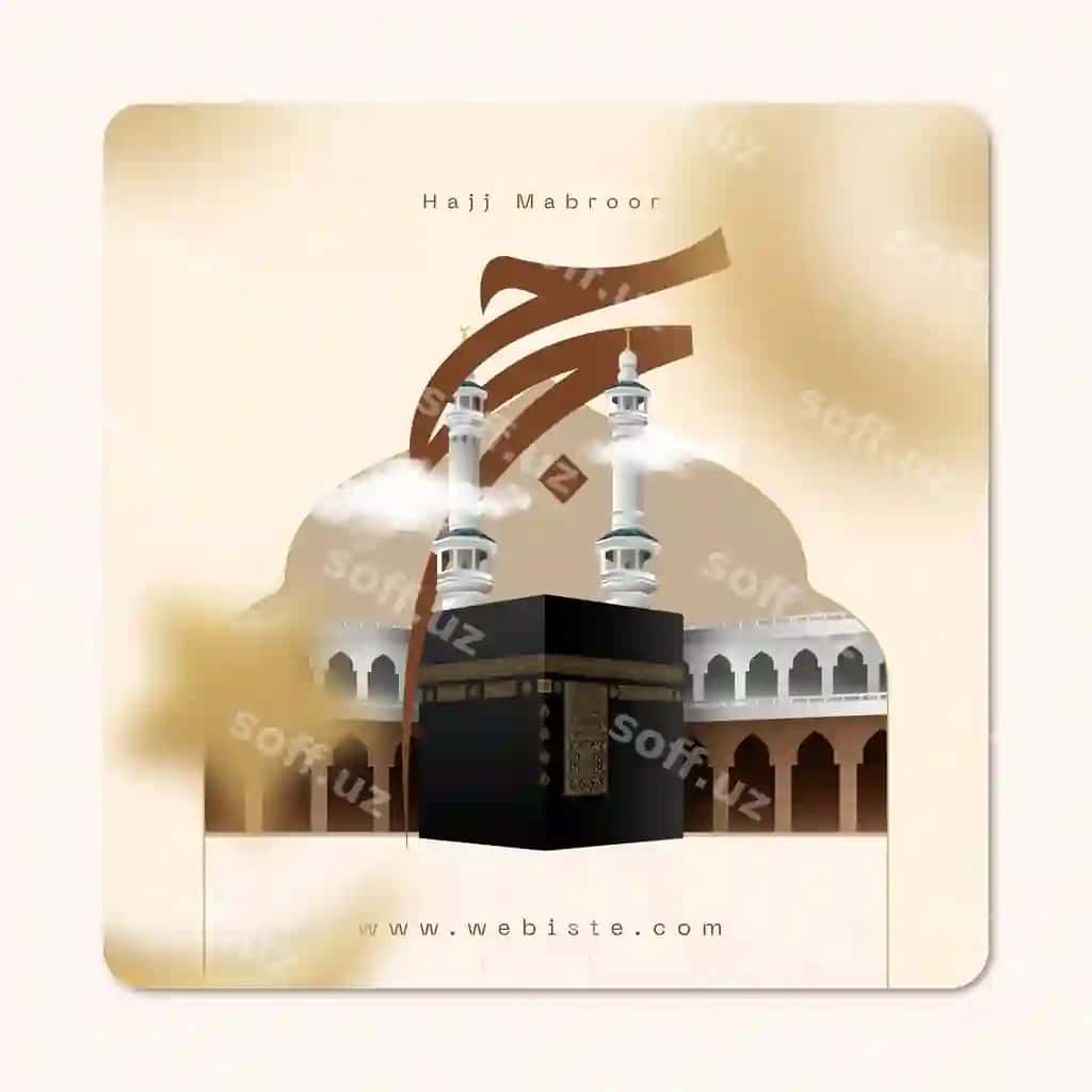 Hajj muborak ijtimoiy tarmoqlar uchun muqaddas muslim shabloni | Hajj mubarak social media holy muslim template 2