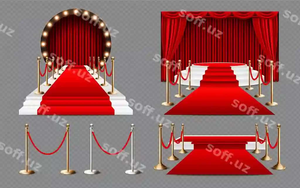 Qizil gilon stsen kirish | Red carpet stage entrance 2