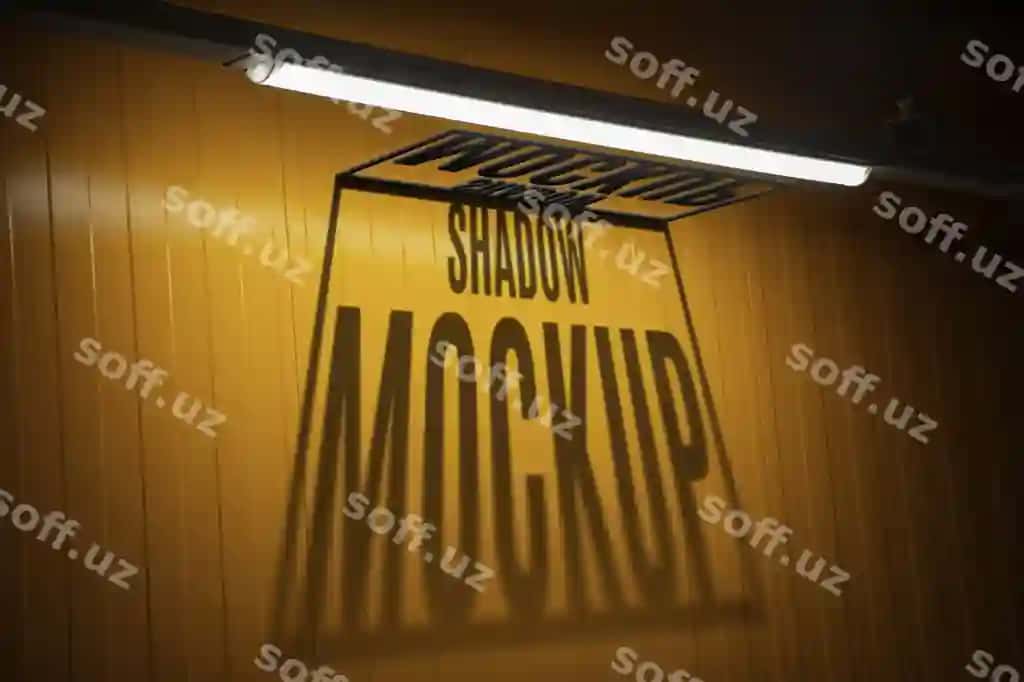 Namuna belgi yorqinlik effekti bilan | Mock up sign with light effect 2