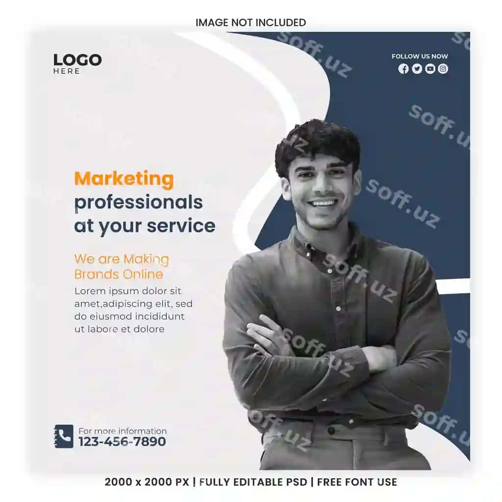Raqamli marketing korporativ ijtimoiy media agentligi banner instagram | Digital marketing corporate social media agency banner instagram
