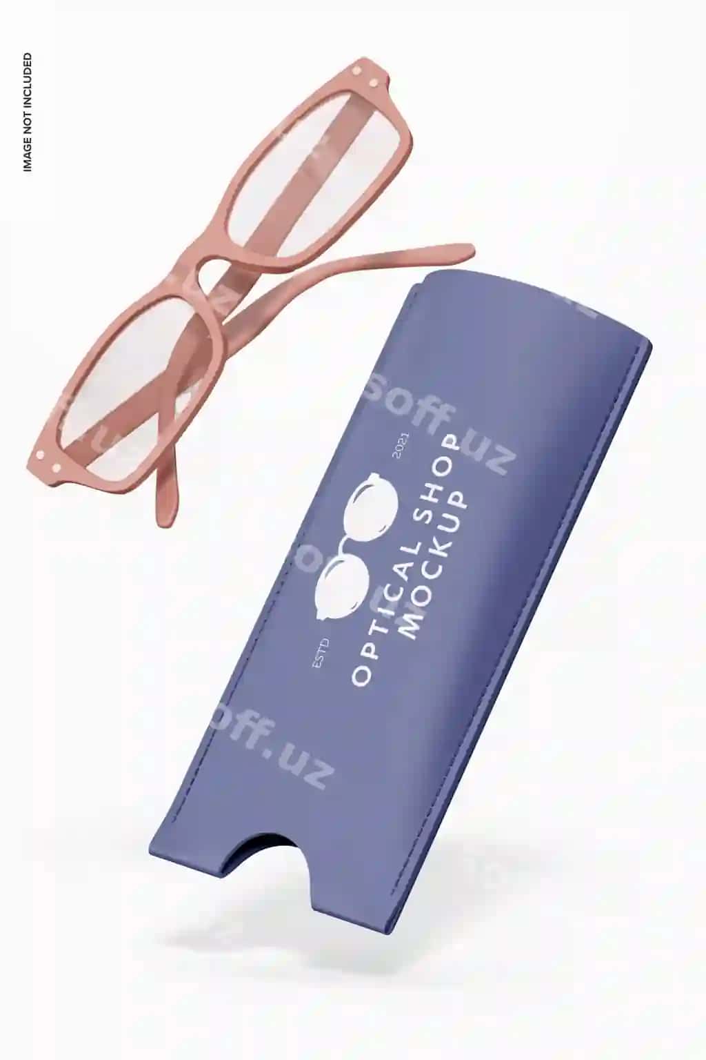 Ko'chmana choy ko'z qo'llanmasi qopliq namunasi tushadigan | Portable leather eyeglasses case mockup falling
