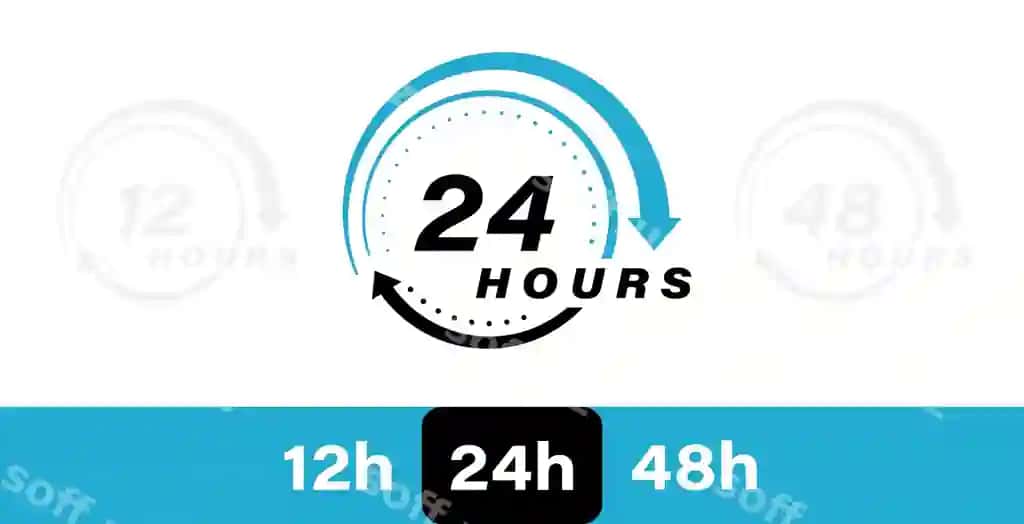 Jamlanma 12 24 48 soat oʻq vektor ikonkalar dizayn yetkazib berish | Collection 12 24 48 hours clock arrow vector icons design delivery