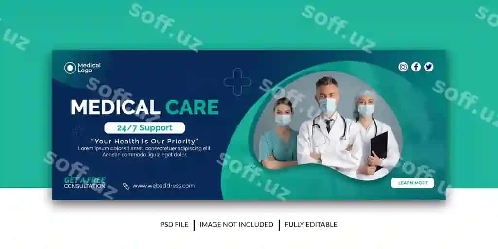 Tish tibbiy sog'liqni saqlash ijtimoiy media varaqasi facebook varaqasi veb | Dental medical healthcare social media cover facebook cover web 2