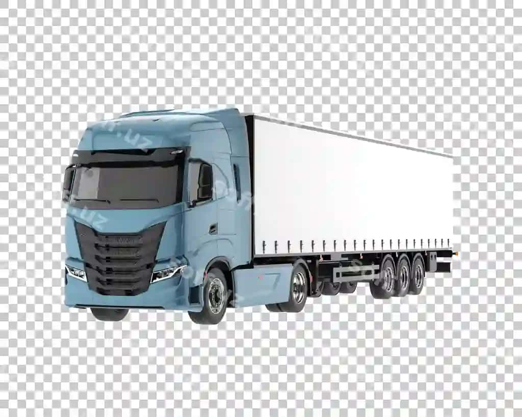 Yuk avtomobili shaffof fonda 3D render illustratsiyasi | Cargo truck transparent background 3d rendering illustration