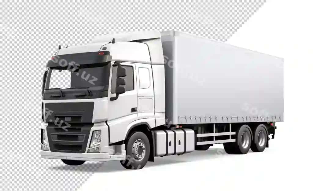 Oq yuk avtomobili namunasi | White cargo truck mockup