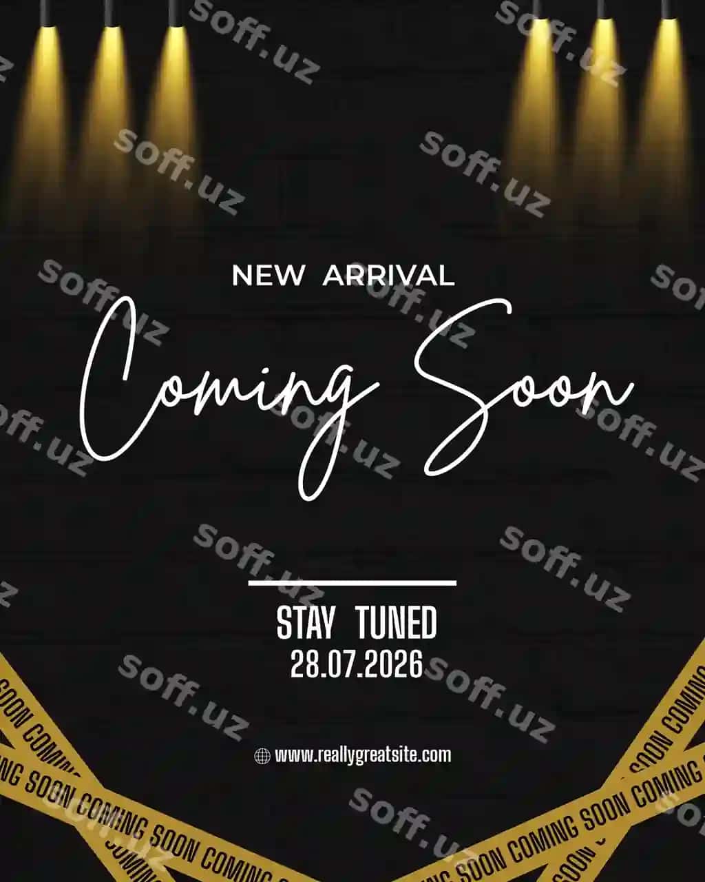 Yangi mahsulot tez orada e'lon posteri | New arrival coming soon announcement poster