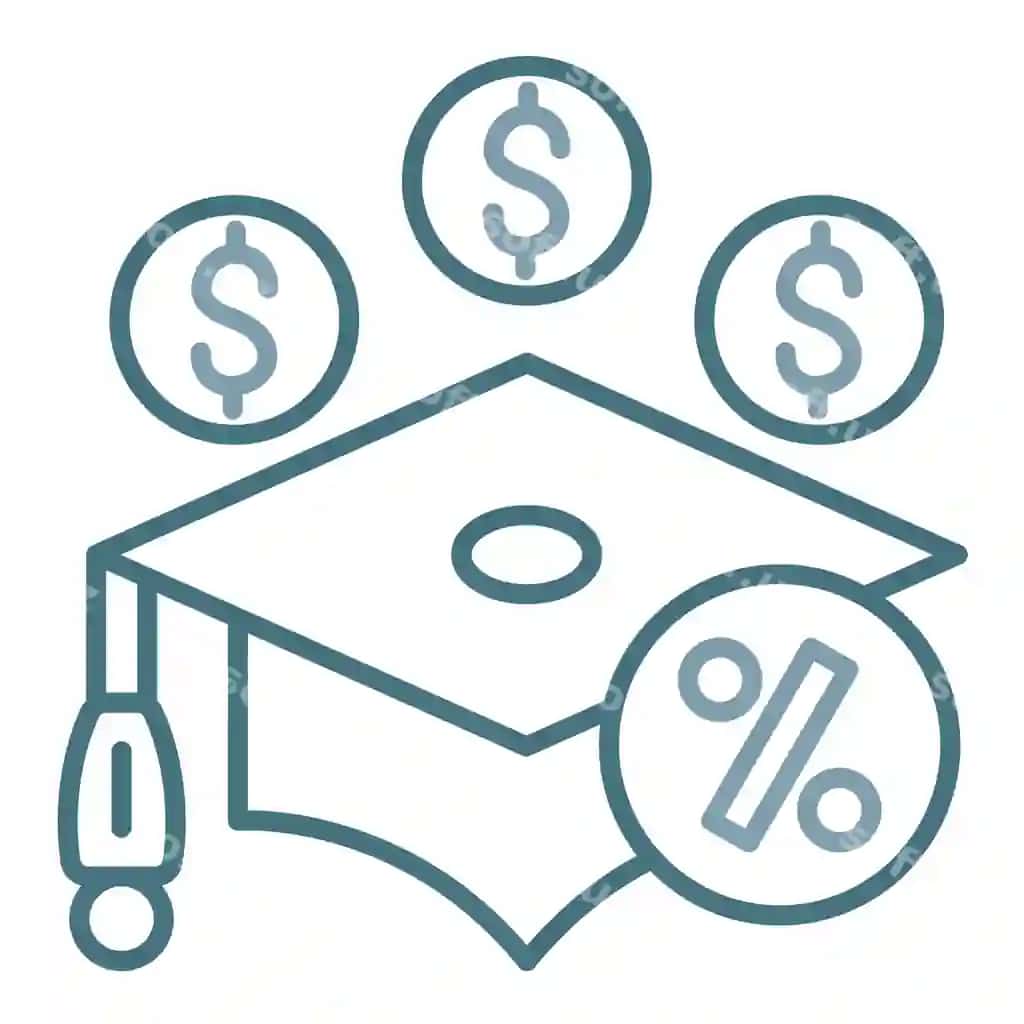 Yuqori ta'lim kredit dasturi flats illustratsiyasi | Higher education loan program flat illustration