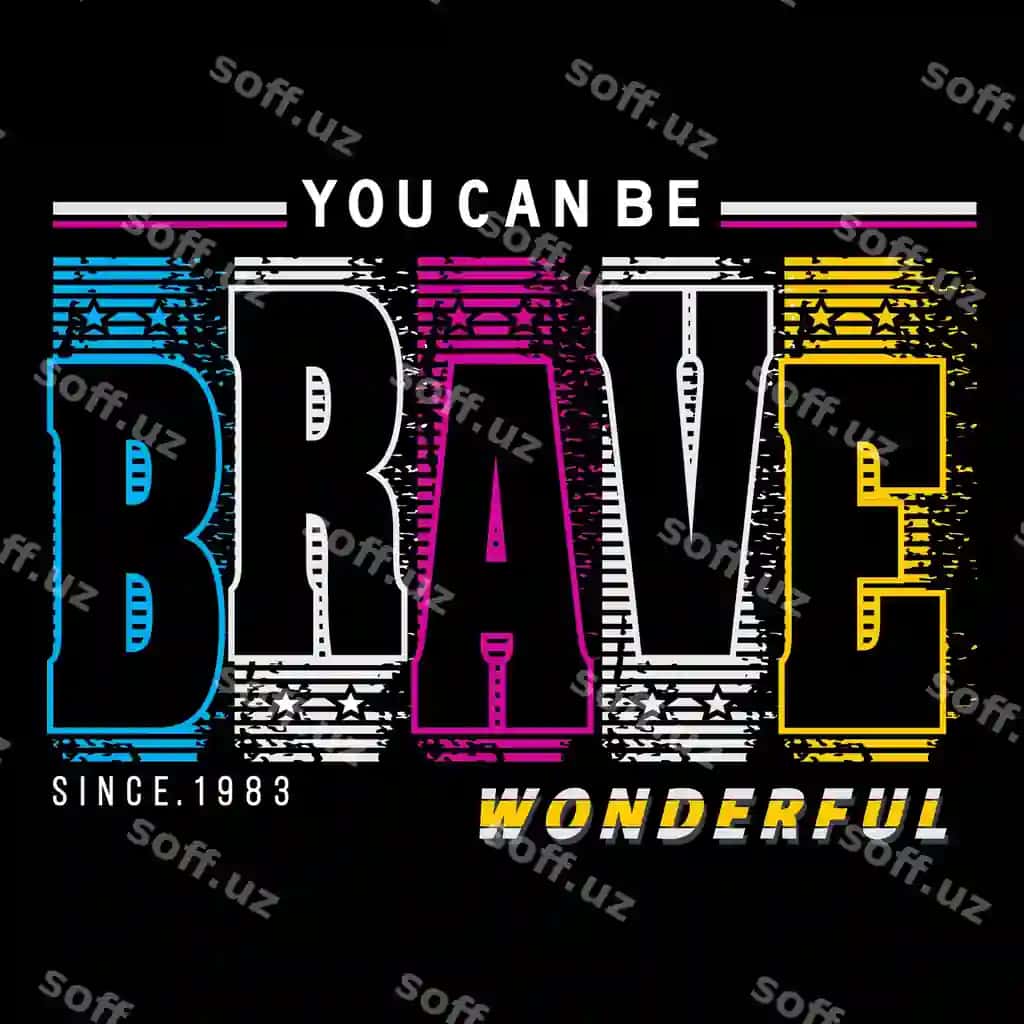 Bo'ling jovobgar slogan tee tipografiya grafik dizayn illustratsiya vektor | Be brave slogan tee typography graphic design illustration vector