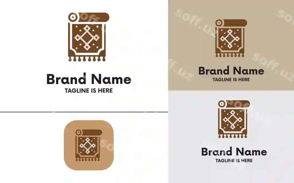 Jigarrang kulrang gilam pol minimalistik logotip | Brown gray carpet flooring minimalist logo