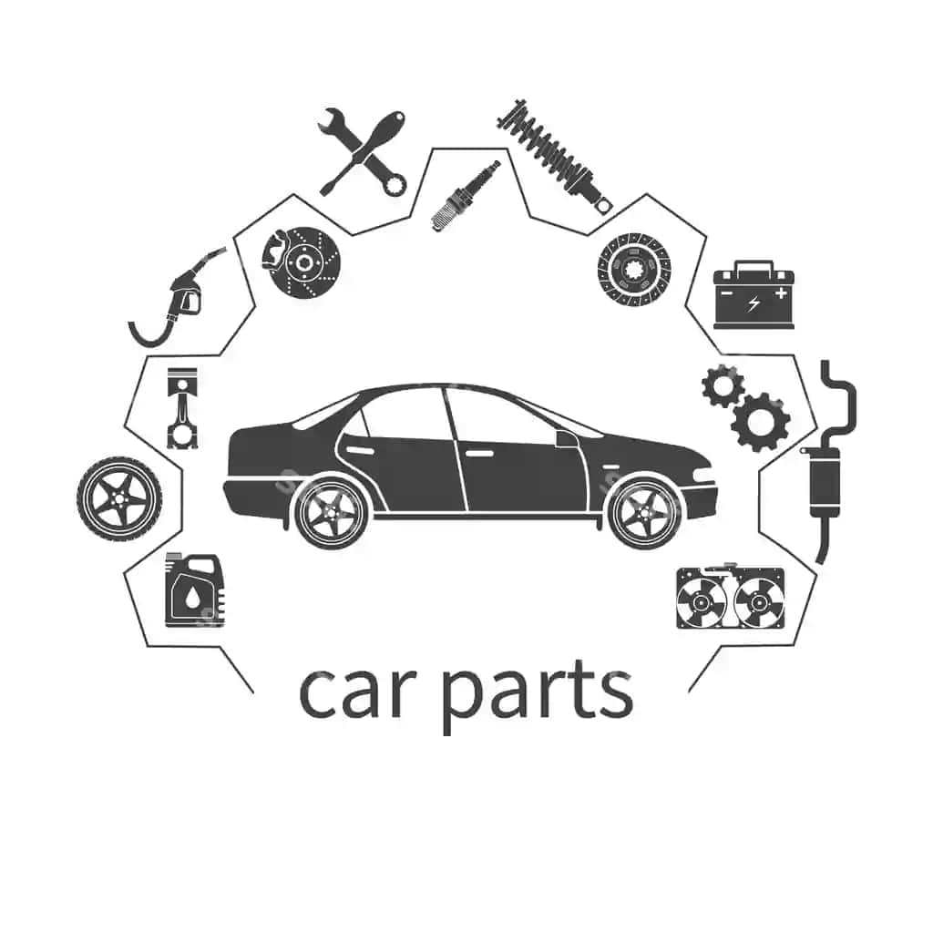 Avtomobil eki komplekti ikonkalar, avtomobil zaxira qismlari ta'mirlar, vektor illustratsiyasi | Car parts set icons auto spare parts repairs vector illustration
