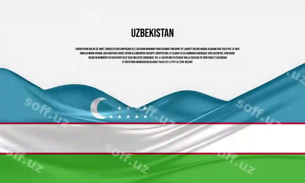 O'zbekiston bayrog'i dizayni dalalovchi satina ipak matao sifatida tayyorlangan | Uzbekistan flag design waving uzbekistan flag made satin silk fabric