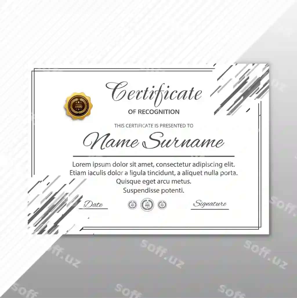 Zamonaviy sertifikat shabloni geometric orqa fon | Modern certificate template geometric background 2