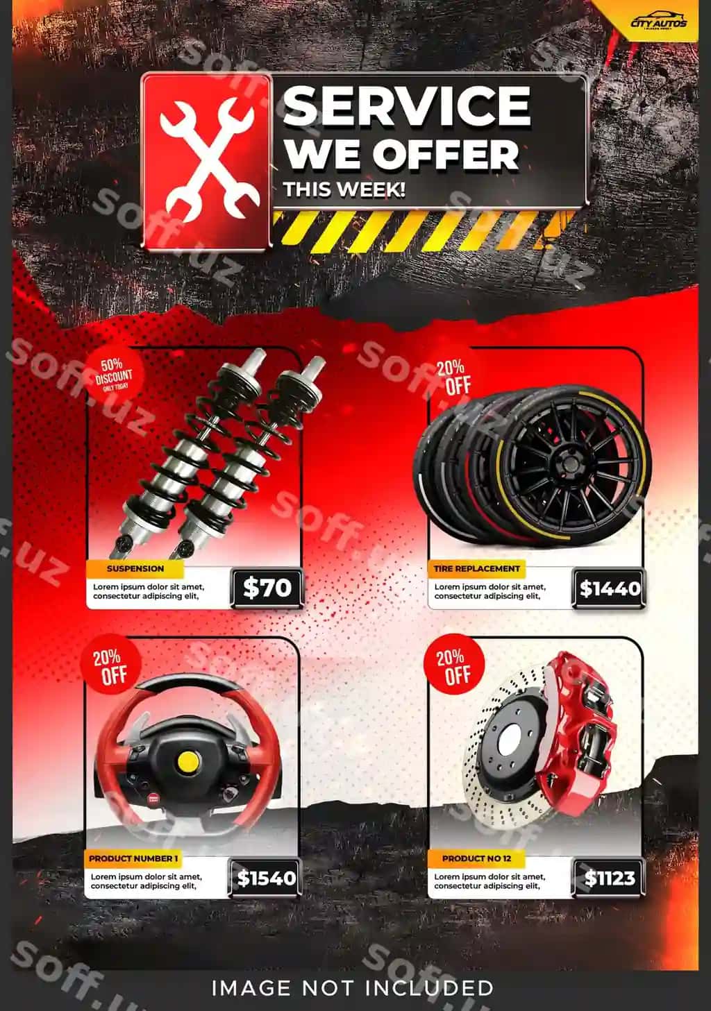 Avtomobil eki sotuv reklama flyeri | Car parts sale advertisement flyer