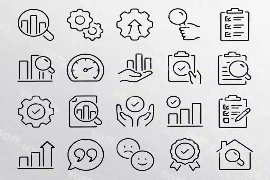 Biznes maʼlumotlar tahlili ikonlar toʻplami | Business data analysis icon set