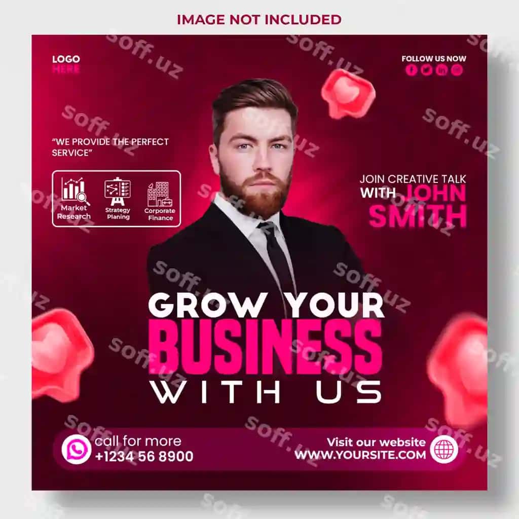 Psd raqamli marketing agentligi korporativ ijtimoiy tarmoqlar Instagram posti | Psd digital marketing agency corporate social media instagram post