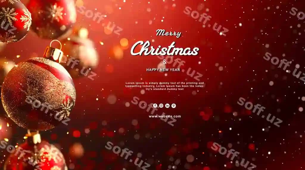 Yul kartasi uchun orqa fonda Baxromli Yul degan matn | Christmas greeting card background with quote that says merry christmas