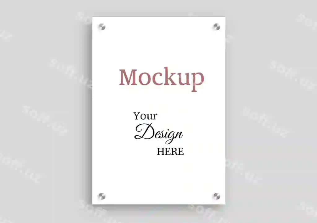 Akrilik namuna shisha mayqa namuna devor akrilik ramka namuna rang | Acrylic mockup glass plate mockup wall acrylic frame mockup color 2