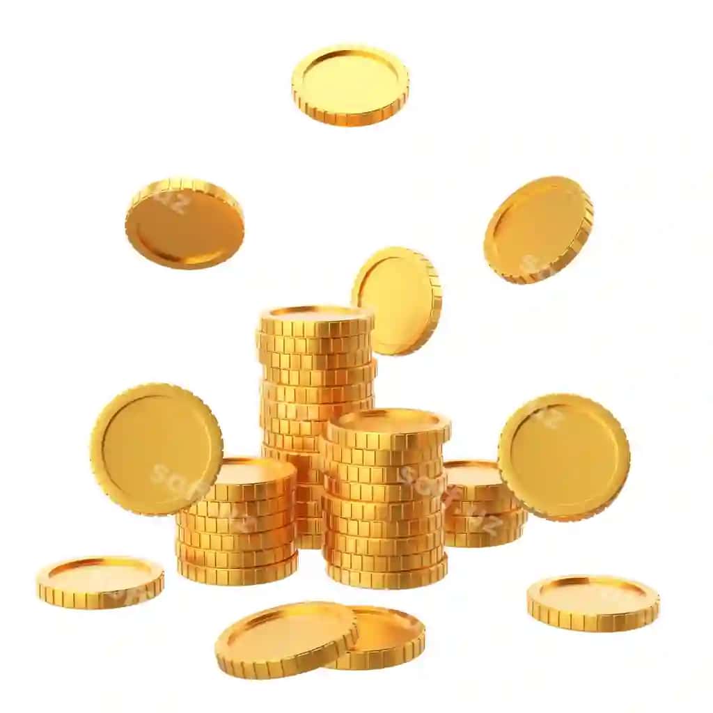 Oltin tanga tangalari stek 3d illustratsiyasi | Golden coin coins stack 3d illustration 2
