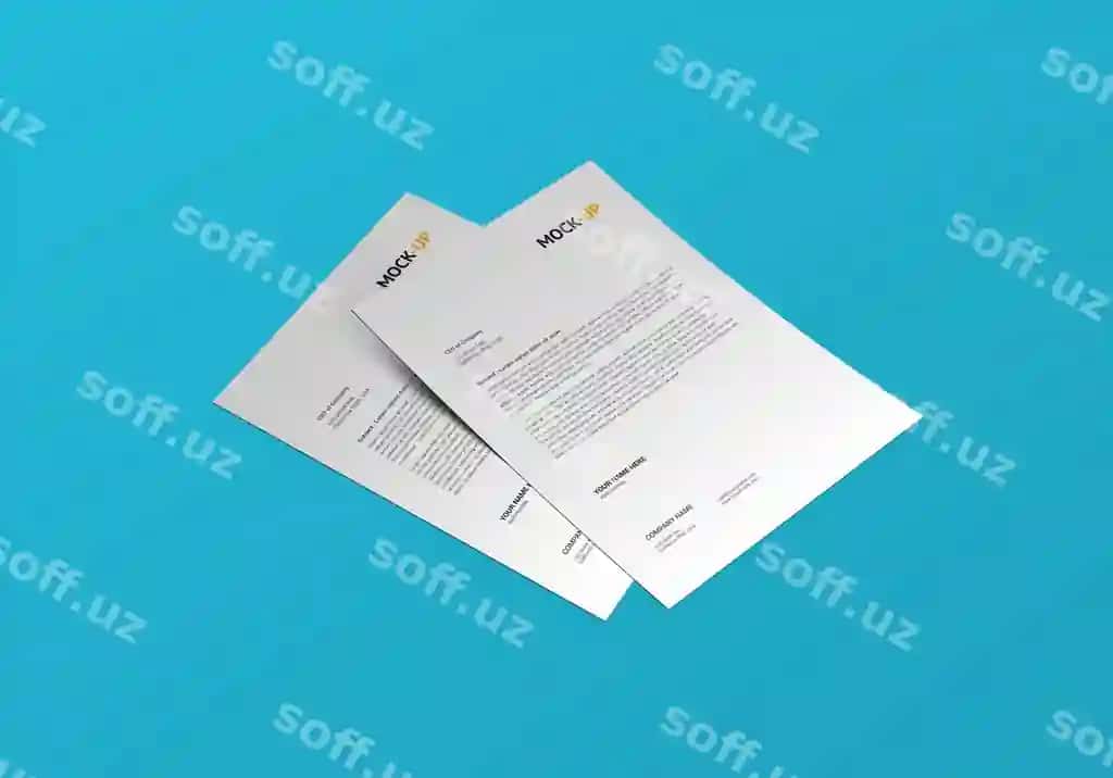 A4 varaq namunasi | A4 page mock up 2
