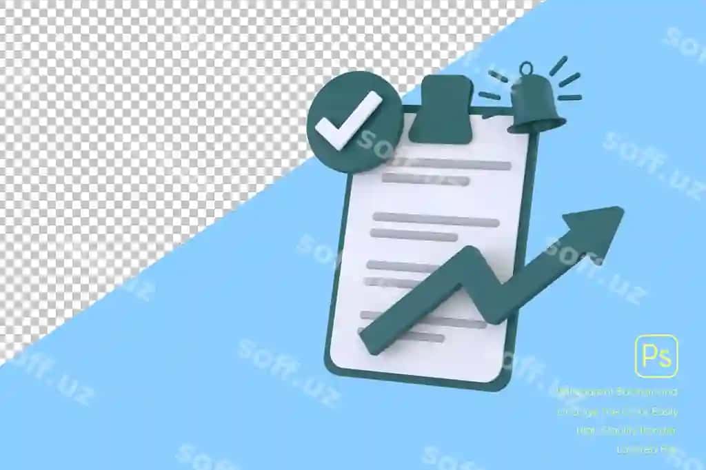 3D buhlovka chime muvaffaqiyat biznes kontseptsiya | 3d clipboard bell success business concept