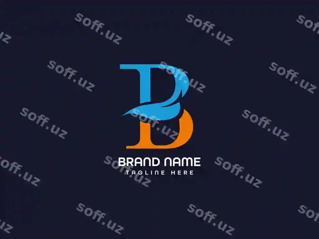 B logoti, ko'k fonda | Letter b logo with blue background 2