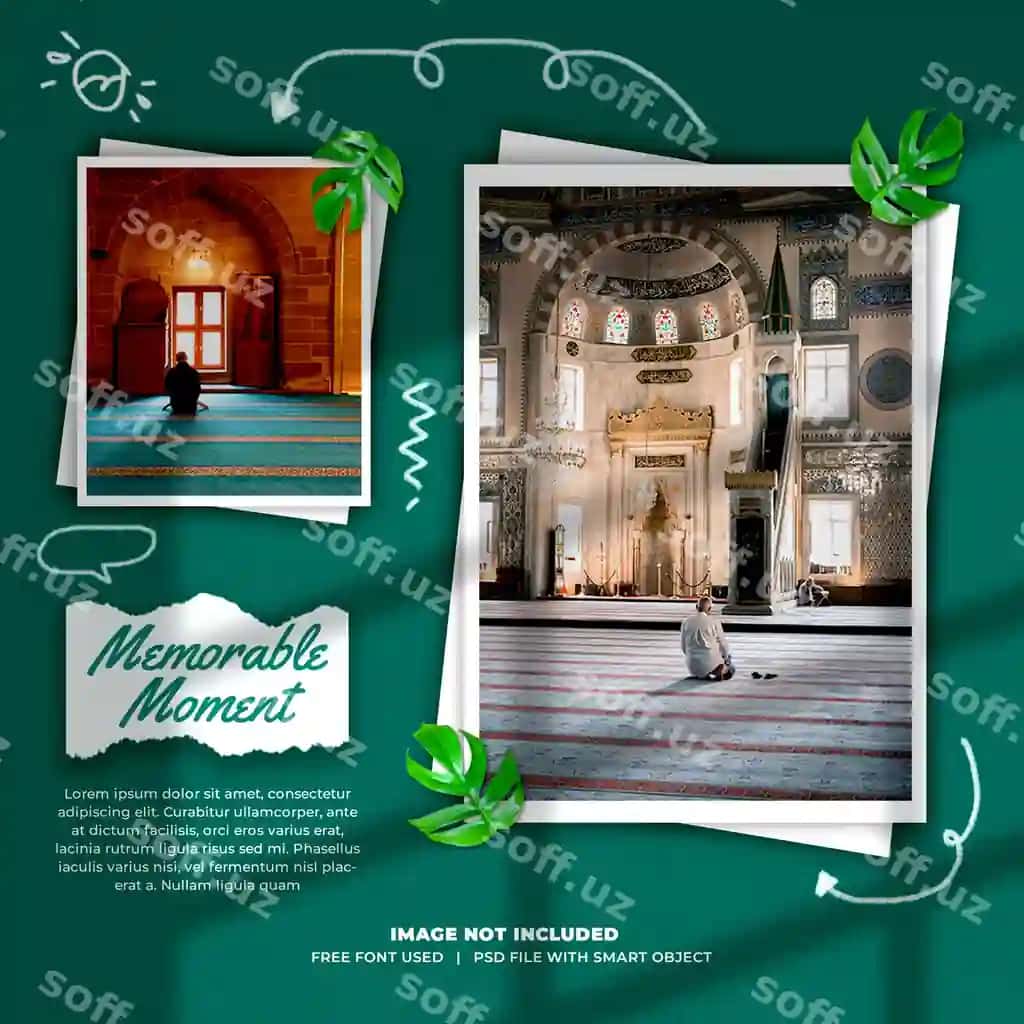 Psd foto freymi to'plami namunasi chizma bezatmalari bilan | Psd photo frame set mockup with doodle ornament