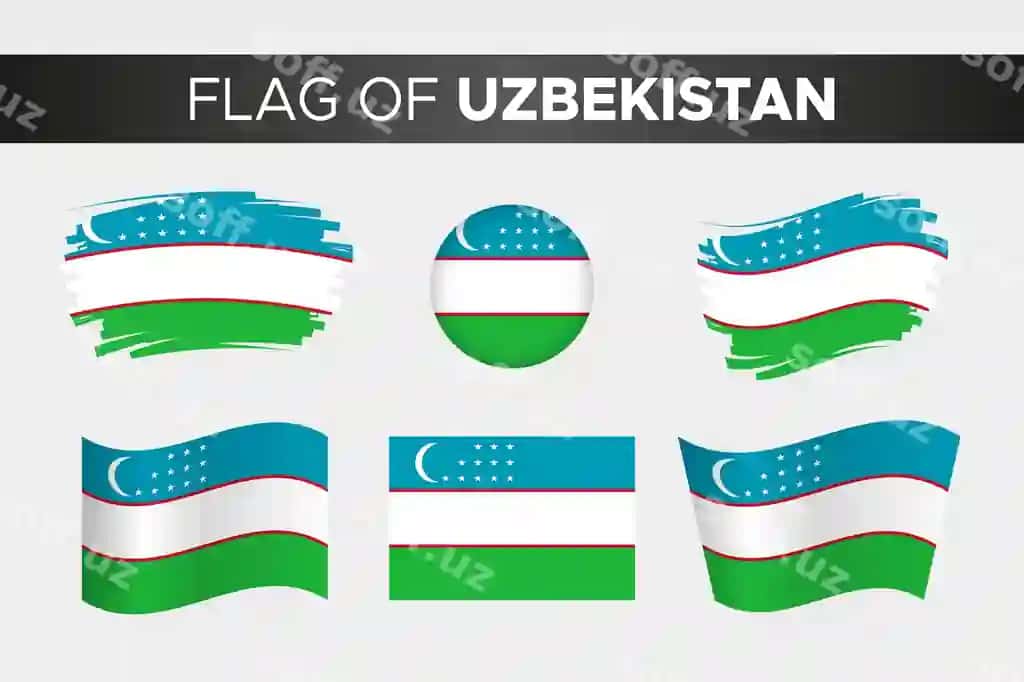 Milliy bayrogʻi Oʻzbekiston boʻratchiq chiziq dalgʻa shaklidagi doira tugma uslubi tekis | National flag uzbekistan brush stroke wavy circle button style flat 2