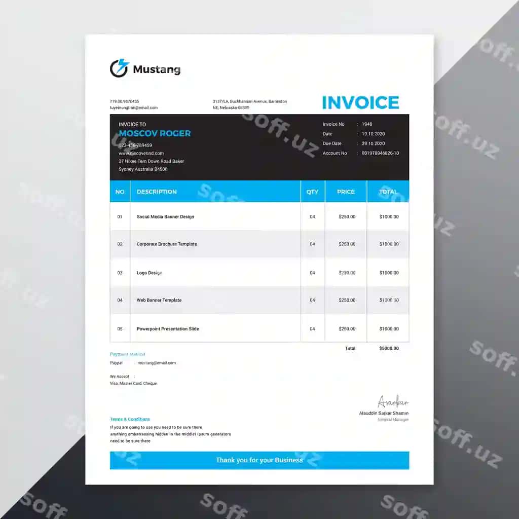 Faktura shabloni | Invoice template 2
