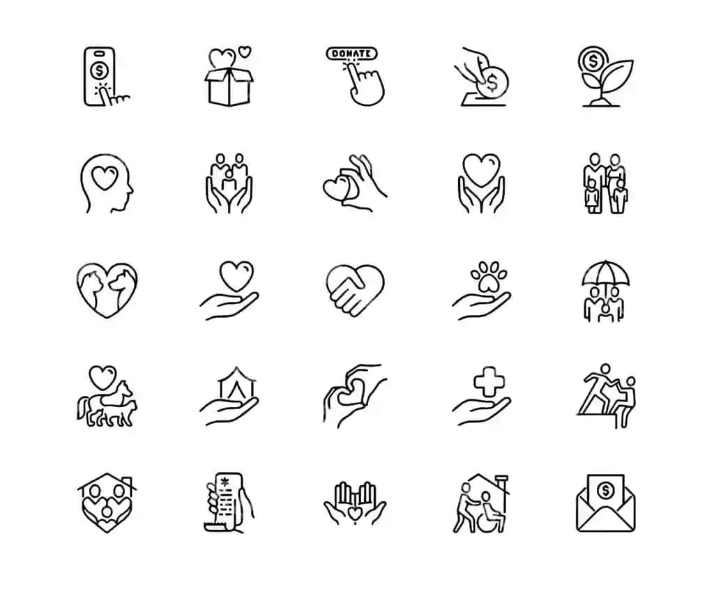 To'plam qora oq so'z 'love it' yozilgan ikonkalar | Collection black white icons with word love it 2