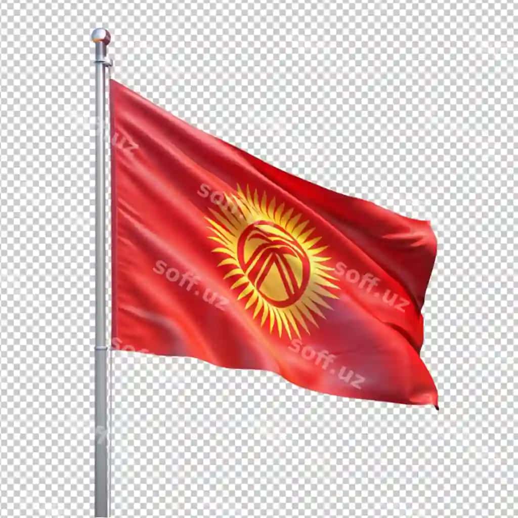 Bayroq Qirgʻiziston shaffof fonda | Flag kyrgyzstan transparent background