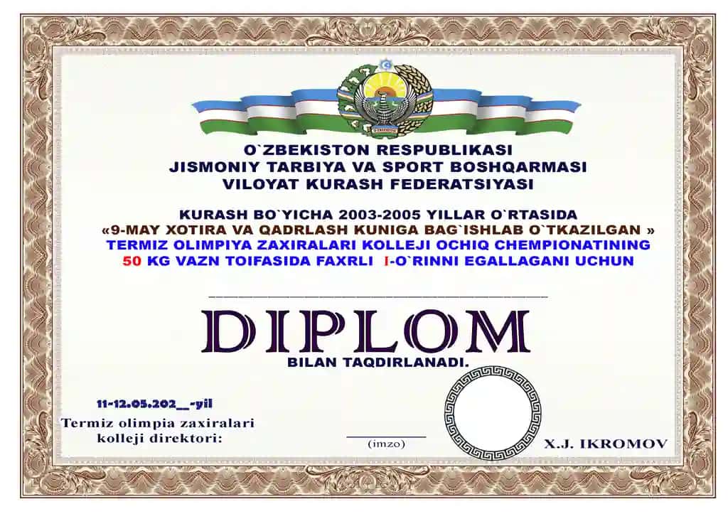 Diplom jismoniy tarbiya