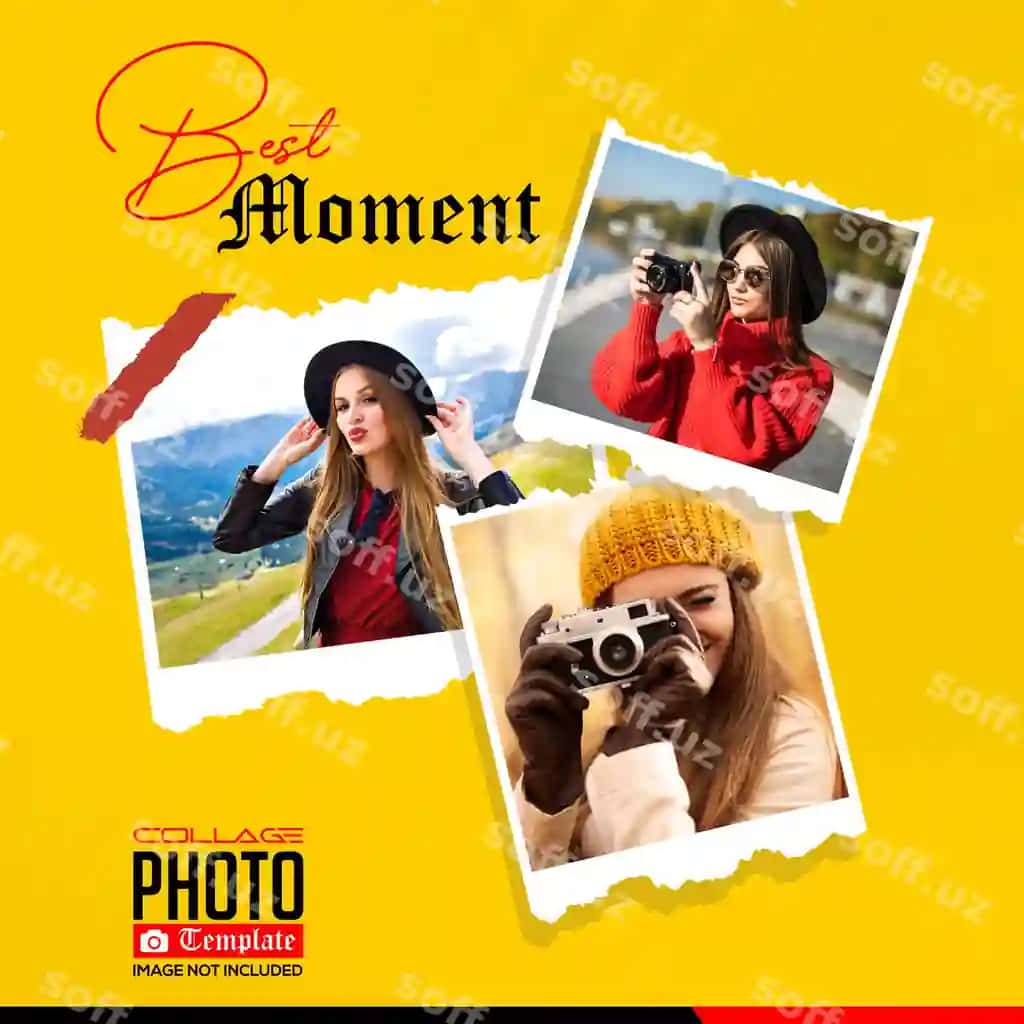 Eng yaxshi daqiqa foto collage shabloni muhim xotiralar | Best moment photo collage template cherished memories