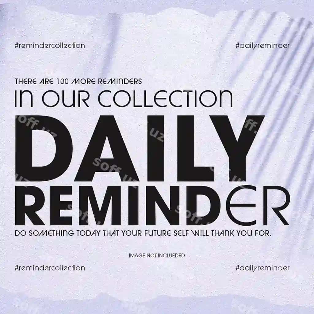 Psd kunlik eslatma Instagram post shablon | Psd daily reminder instagram post template 2