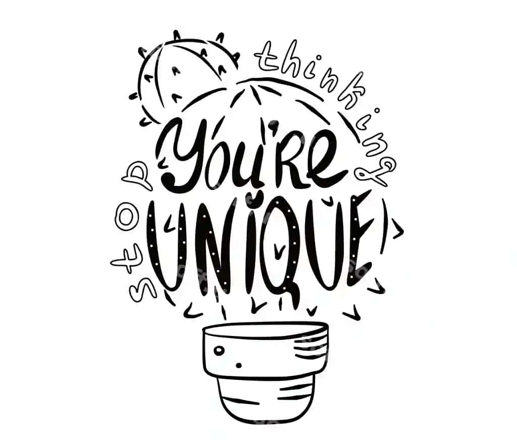 Vektor yozuvlari siz noyob ekansiz matni bilan | Vector lettering with text you are unique