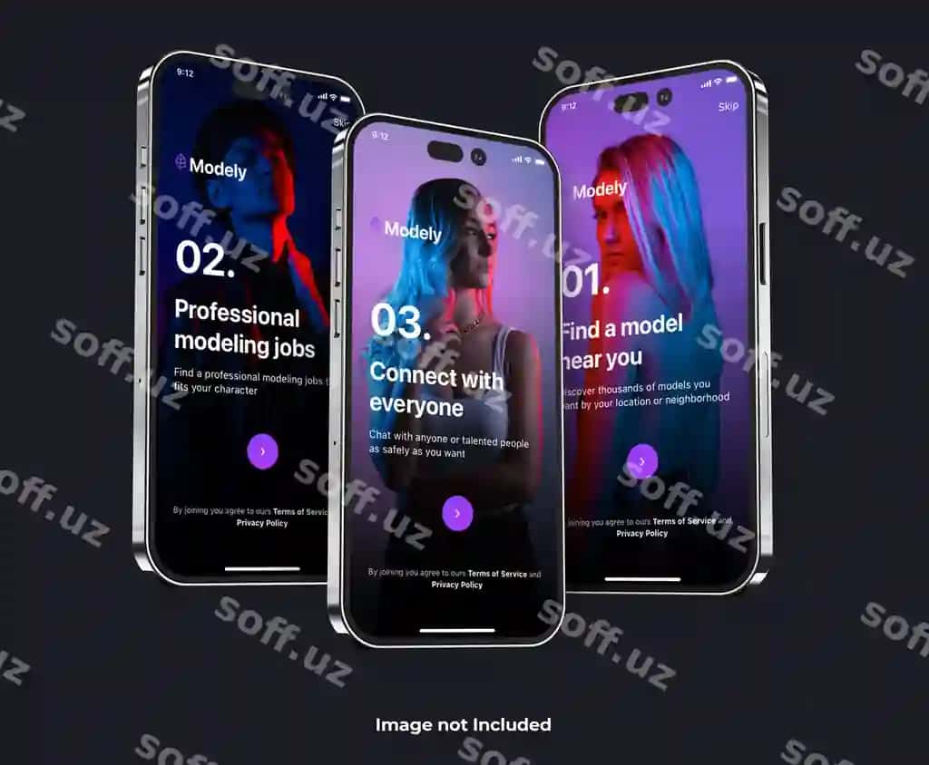 Haqiqiy iPhone 14 Pro Max 3D akillik telefon ekrani mockup shabloni | Realistic iphone 14 pro max 3d smartphone screen mockup template