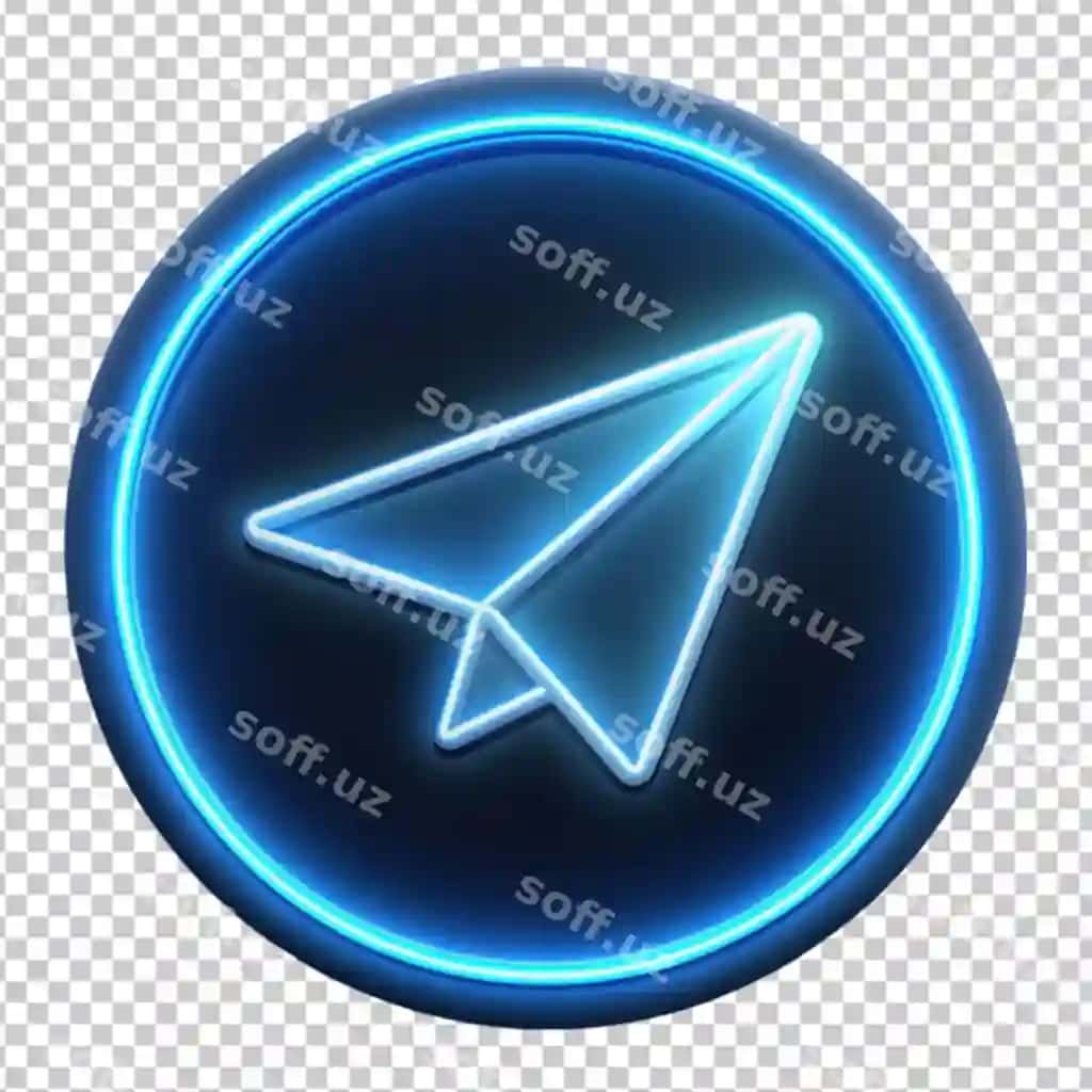 Yorqin Telegram logotipi shaffof orqa fon | Glowing telegram logo transparent background 2