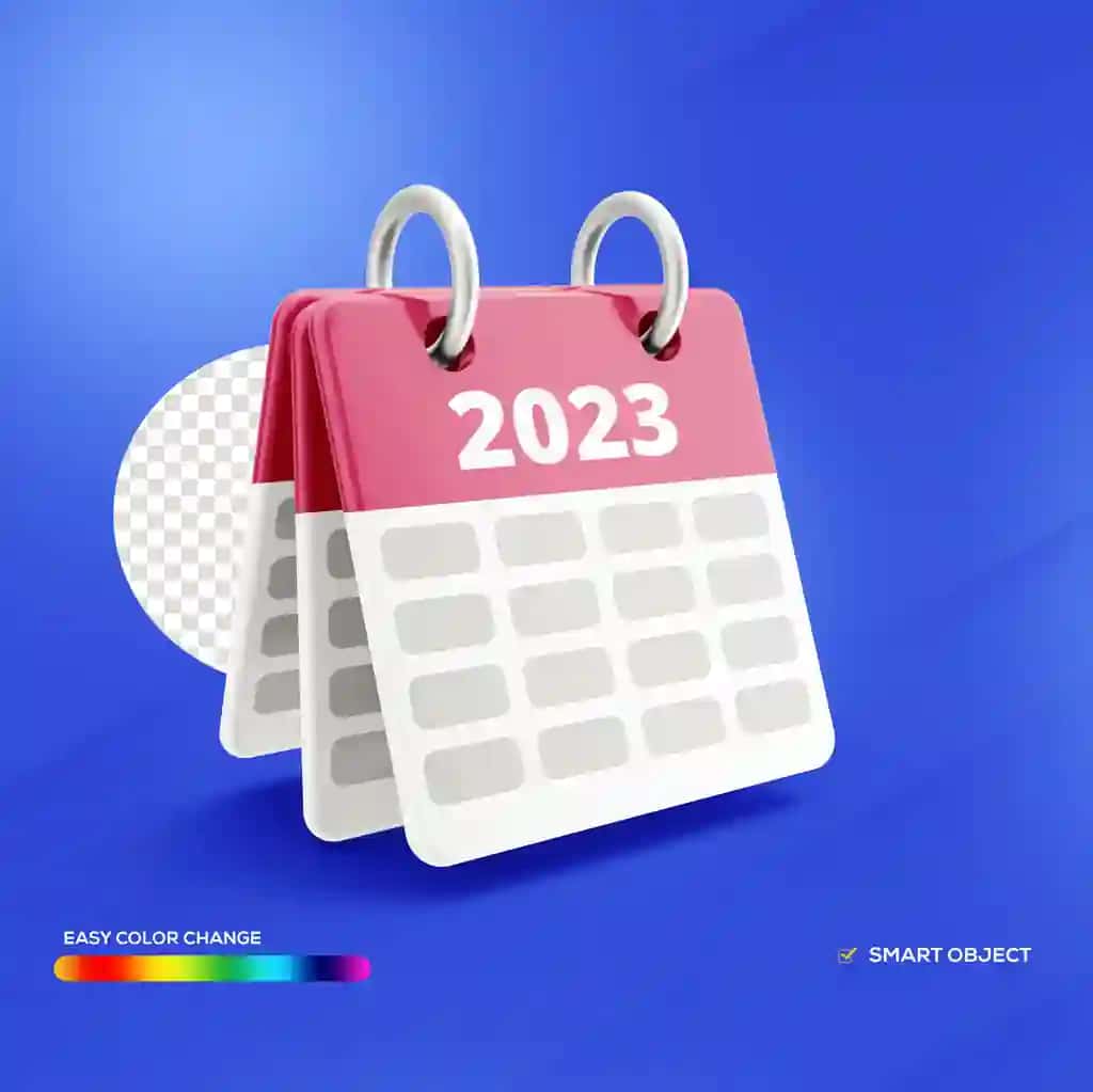 3D render taqvim shaffof fon rangini oson o'zgartirish | 3d render calendar transparent background easy color change