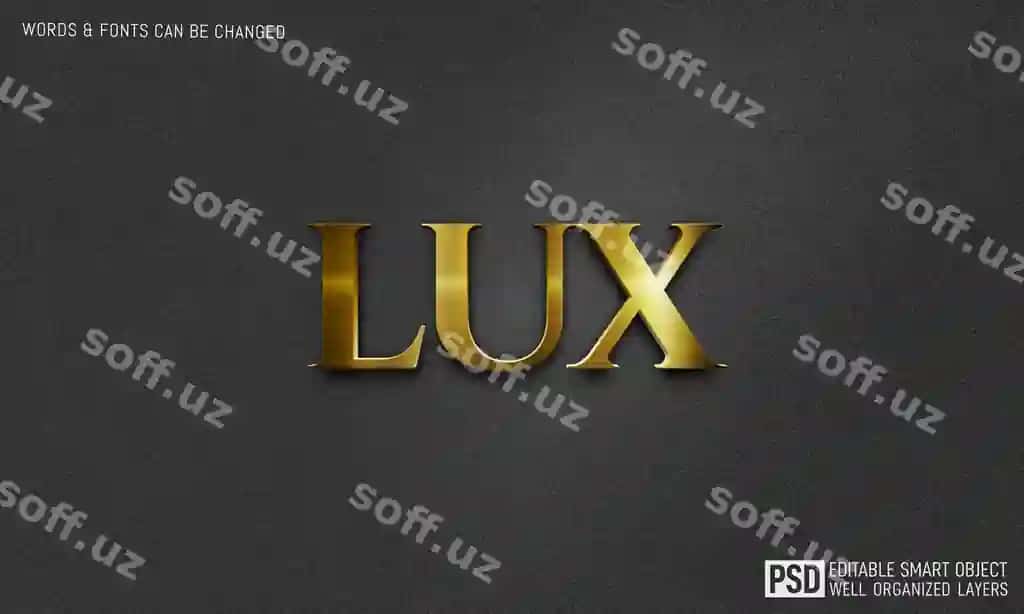 Lux 3d matn uslubi effekti shabloni | Lux 3d text style effect template