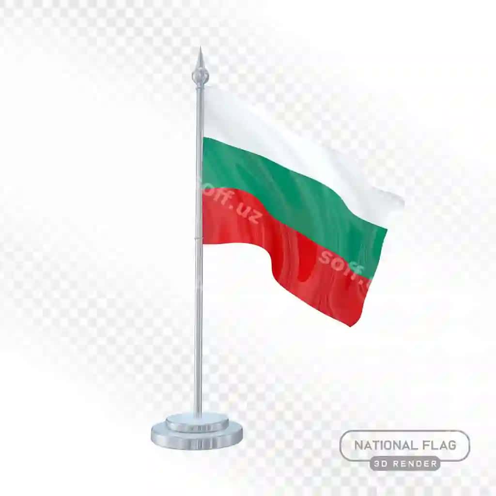 Bolgariston milliy bayrog'i 3d render | Bulgarian national flag 3d render 2