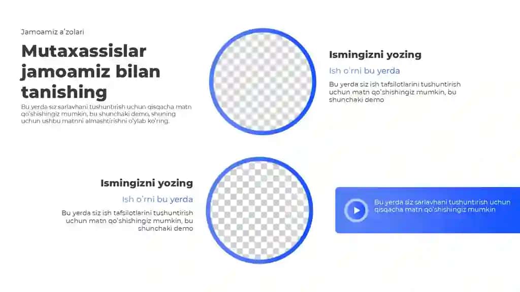 Jamoa Tarkibi va Boshqaruv Taqdimoti (13 Slayd)