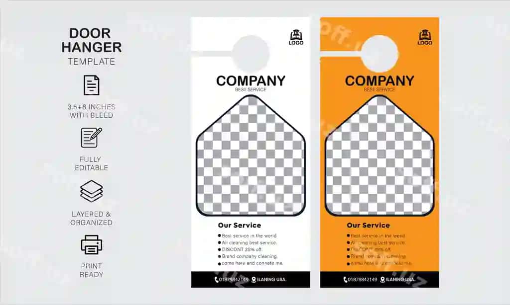Men yarataman sizning biznesingiz uchun eng yaxshi devor qoşi dizayn shablonini | I will create best door hanger design template your business