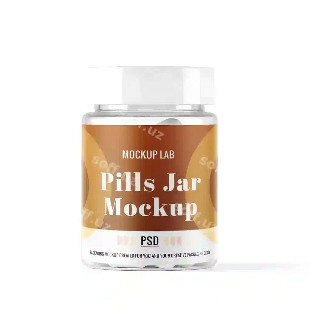 Tabletka banka mockup | Pills jar mockup 2