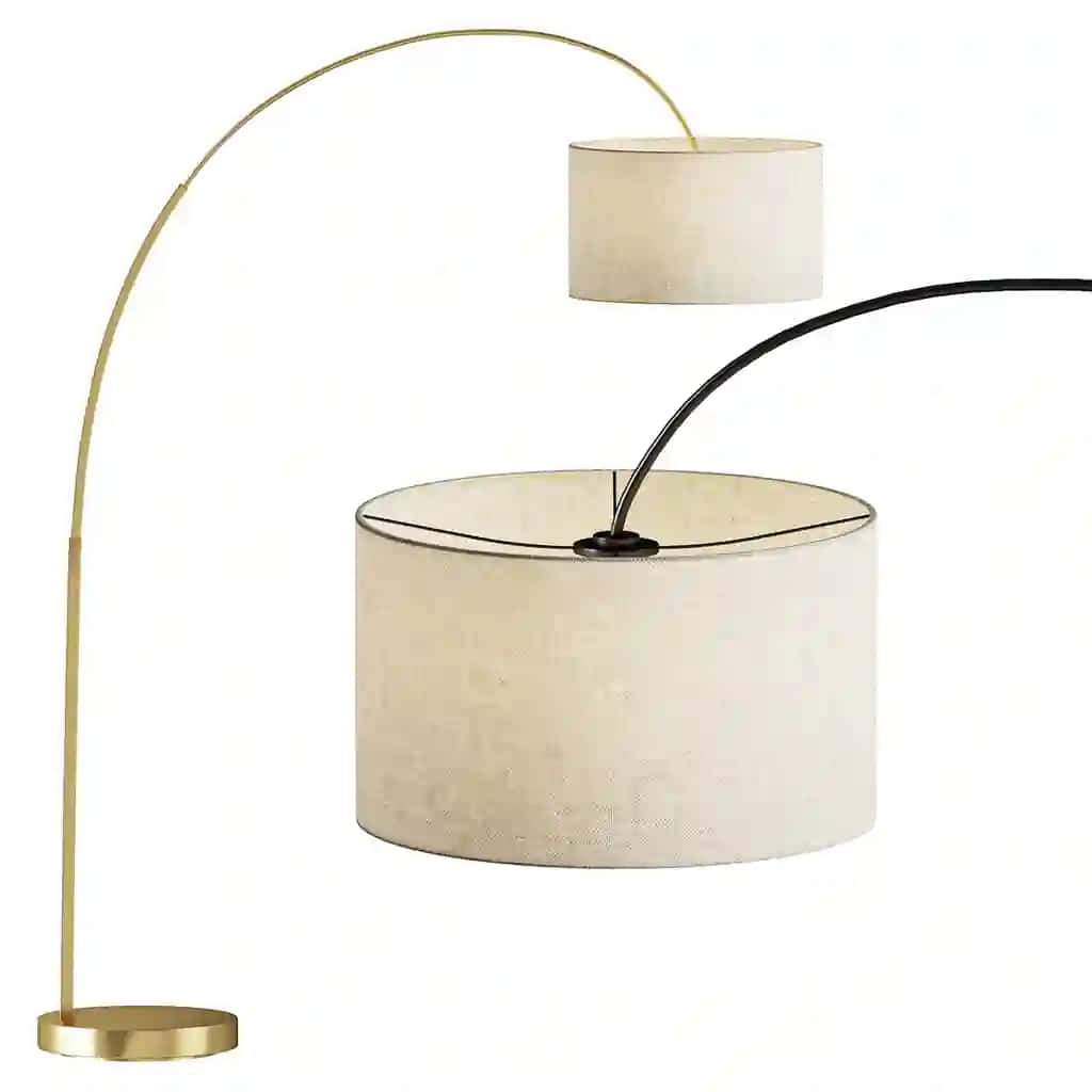 Overarching Linen Shade Floor Lamp