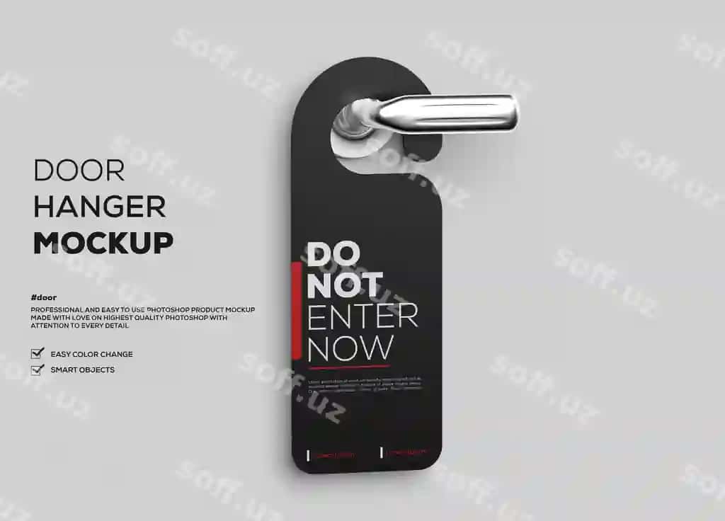 Qog'oz eslamga asab namunasi | Paper door hanger mockup