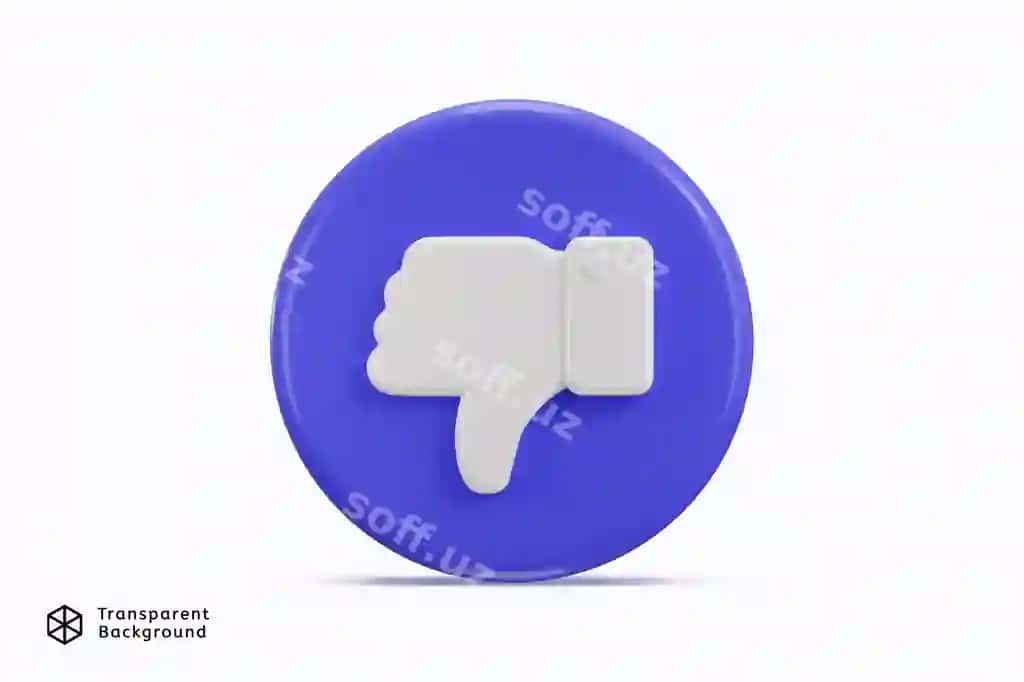 Sevmay ikonasi 3d rendering vektor illustratsiyasi | Dislike icon 3d rendering vector illustration