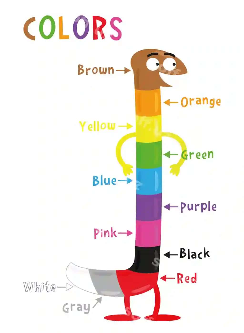 Achi chiroyli plakat ranglari | Cute worm poster colors