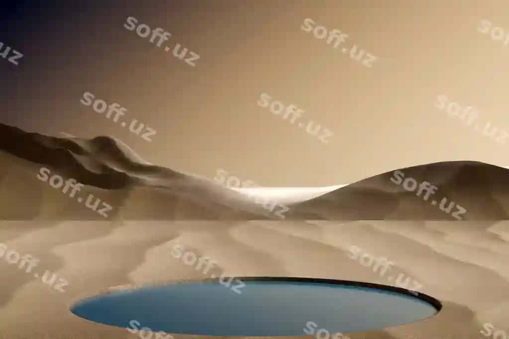 Katta chuqur ochoq qum bilan chiroyli to'g'ilma 3D render | Large deep hole sand with beautiful mountains 3d render